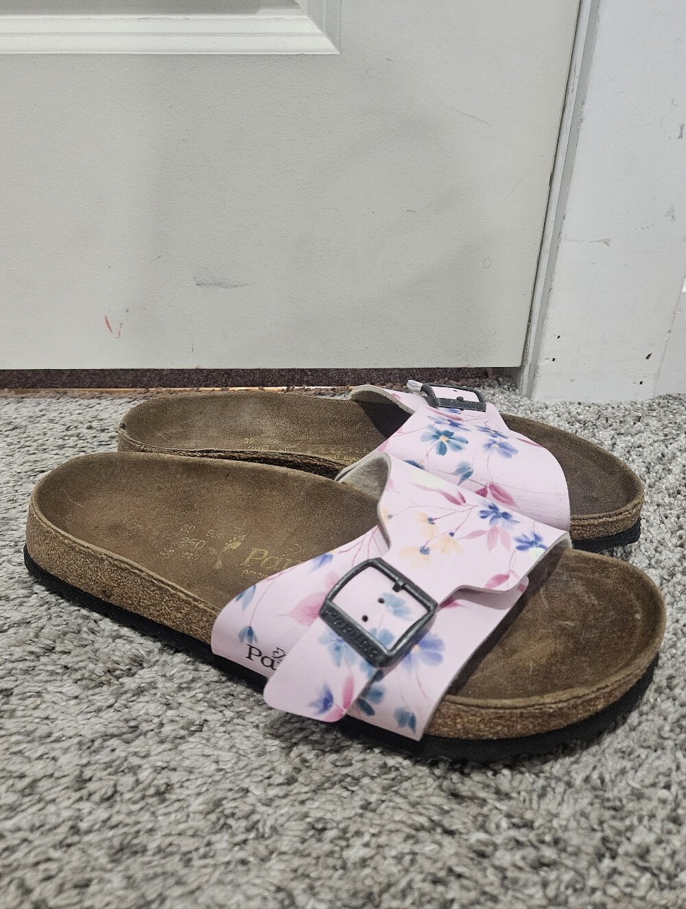 Papillio Pink Floral Double-Buckle Slide Sandals